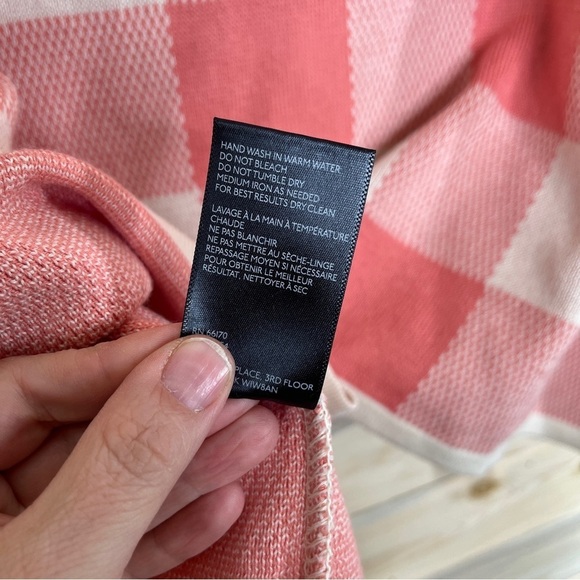 La Casita de Wendy pink and cream buffalo check box knit top - Picture 7 of 7